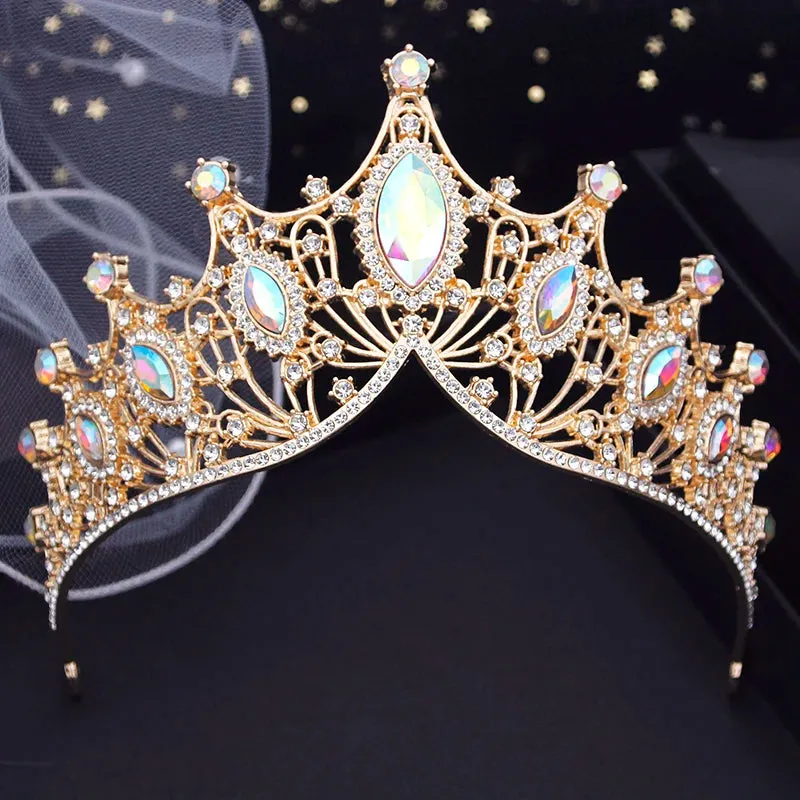 Crystal High Point Tiaras Crown Party  Jewelry Accessories