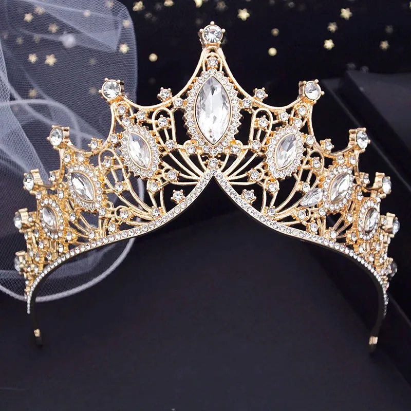 Crystal High Point Tiaras Crown Party  Jewelry Accessories