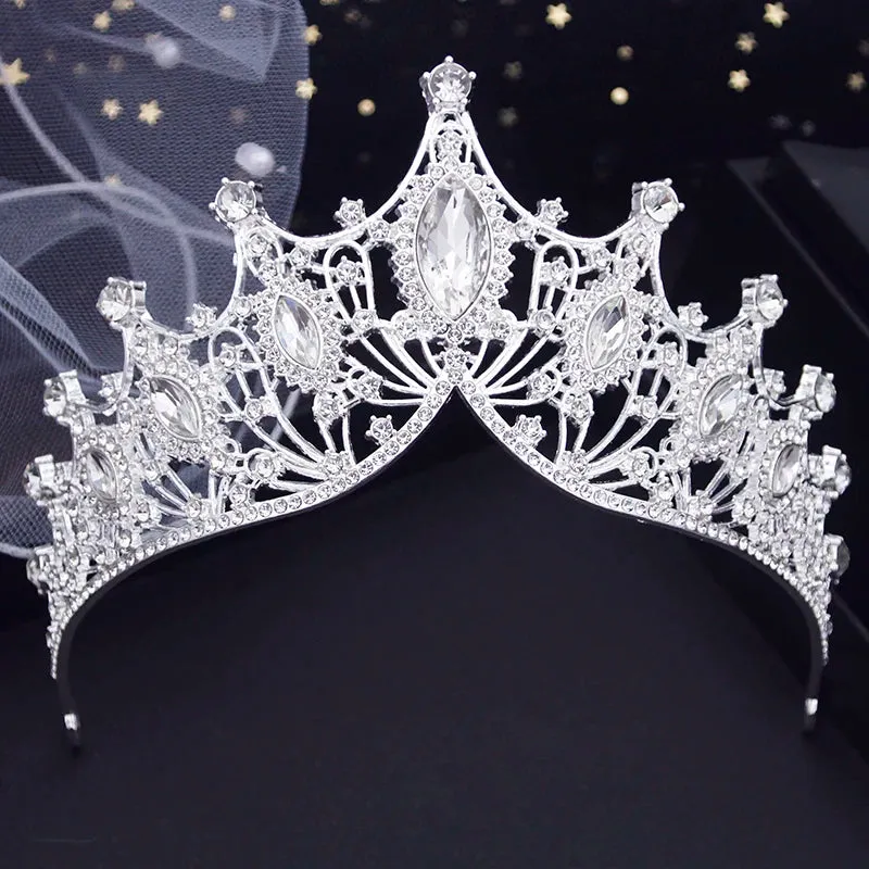 Crystal High Point Tiaras Crown Party  Jewelry Accessories