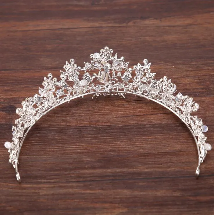 Crystal Pearl Flower Wedding Bridal Tiara Crown Hair Accessory