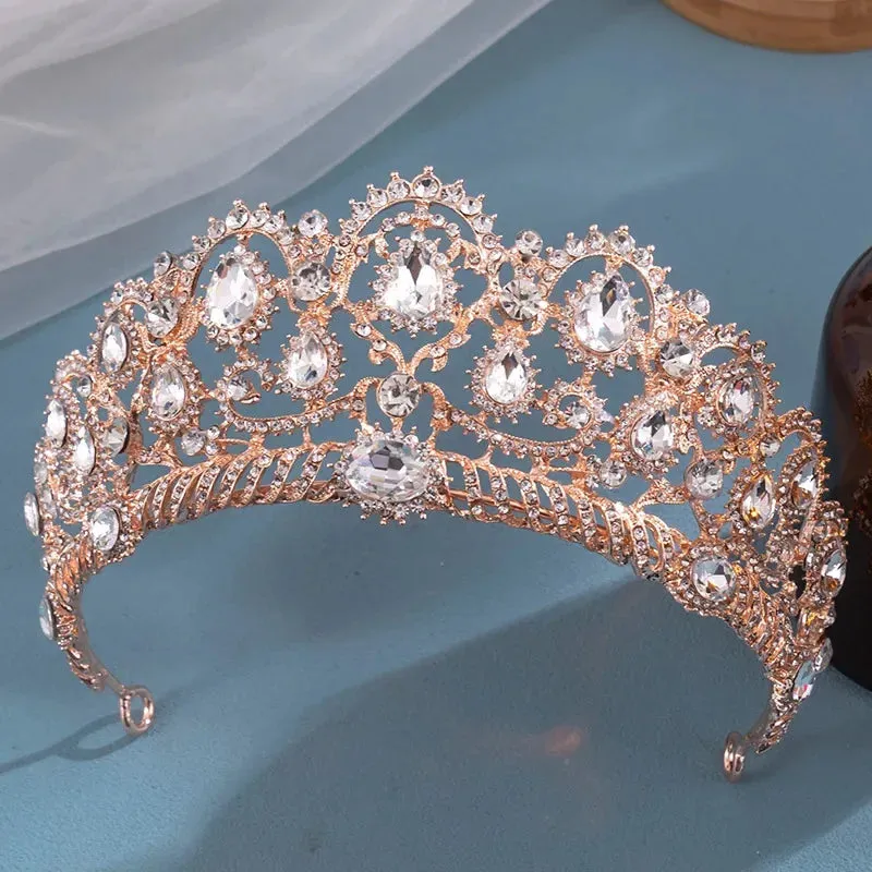 Crystal Rhinestone Regal  Tiara Crowns Hair Accessories