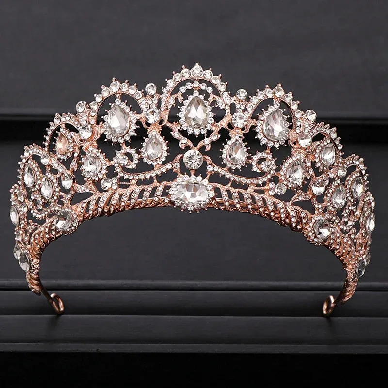 Crystal Rhinestone Regal  Tiara Crowns Hair Accessories