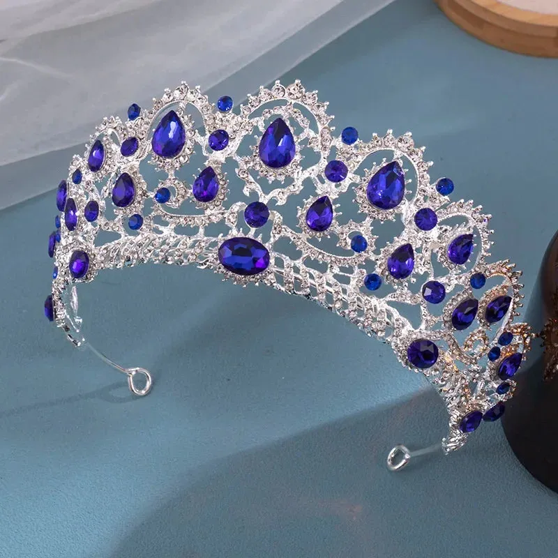 Crystal Rhinestone Regal  Tiara Crowns Hair Accessories