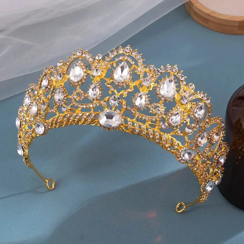 Crystal Rhinestone Regal  Tiara Crowns Hair Accessories