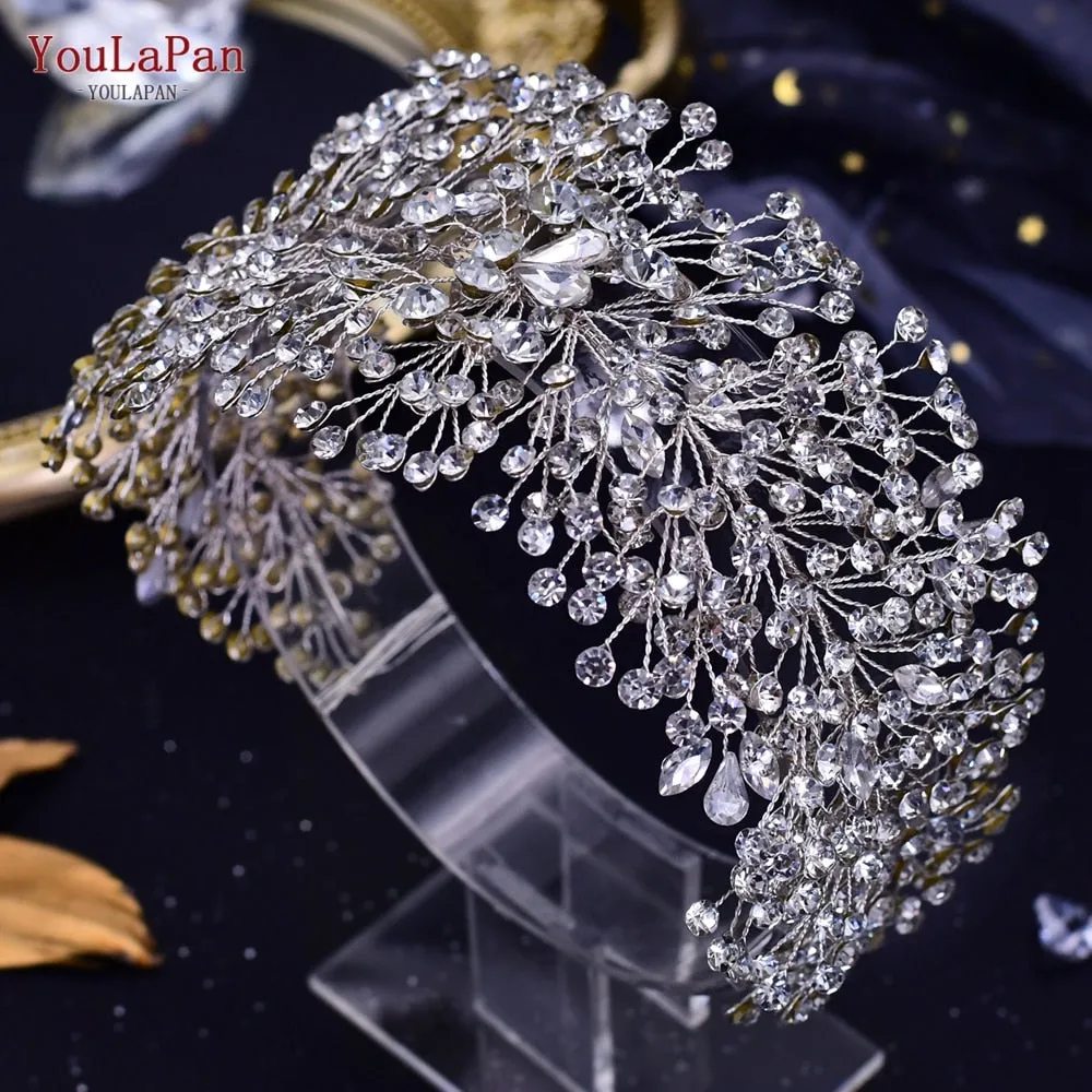 Crystal Rhinestone Wedding Forehead Headband Water Drop Bridal Tiara