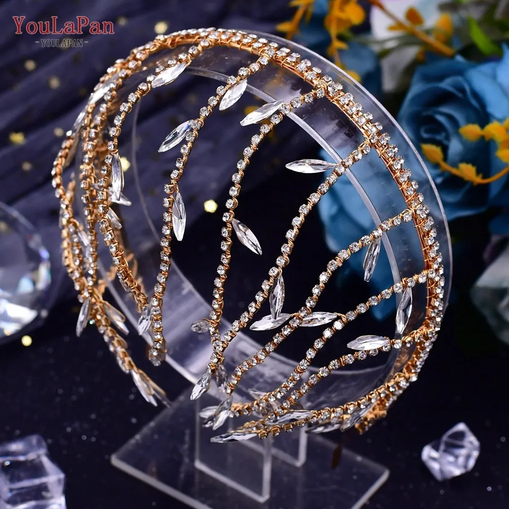 Crystal Rhinestone Wedding Forehead Headband Water Drop Bridal Tiara