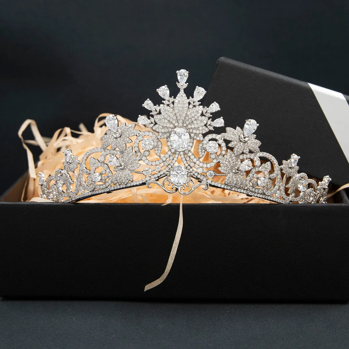 Cubic Zirconia Princess Wedding Tiara for,Crystal Tiaras Diademe for Women CH10378