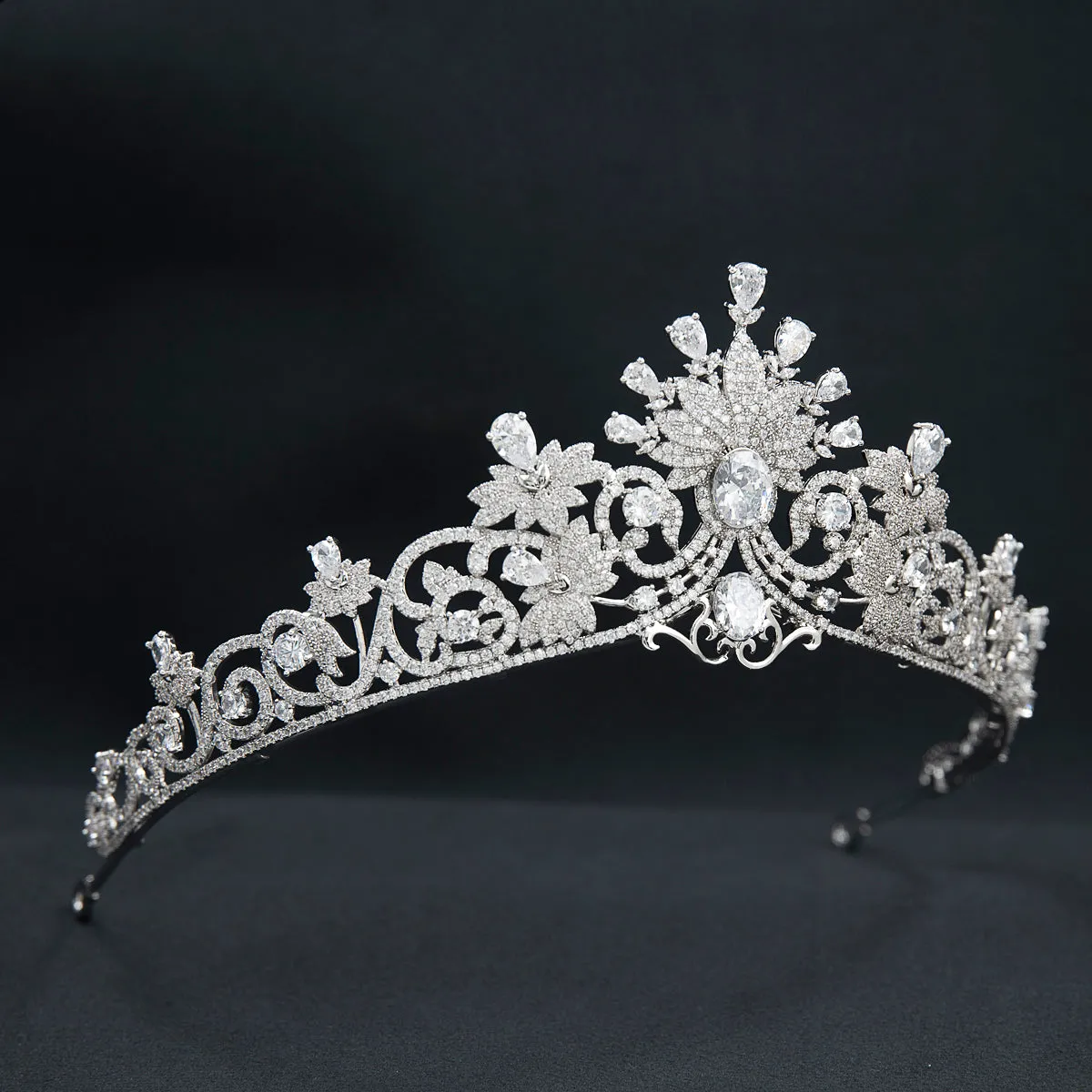 Cubic Zirconia Princess Wedding Tiara for,Crystal Tiaras Diademe for Women CH10378