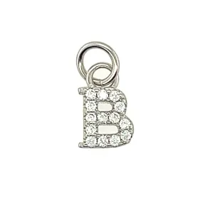 D800 Letter B CZ Pave Pendant