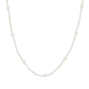 Dainty Pearl Station Necklace