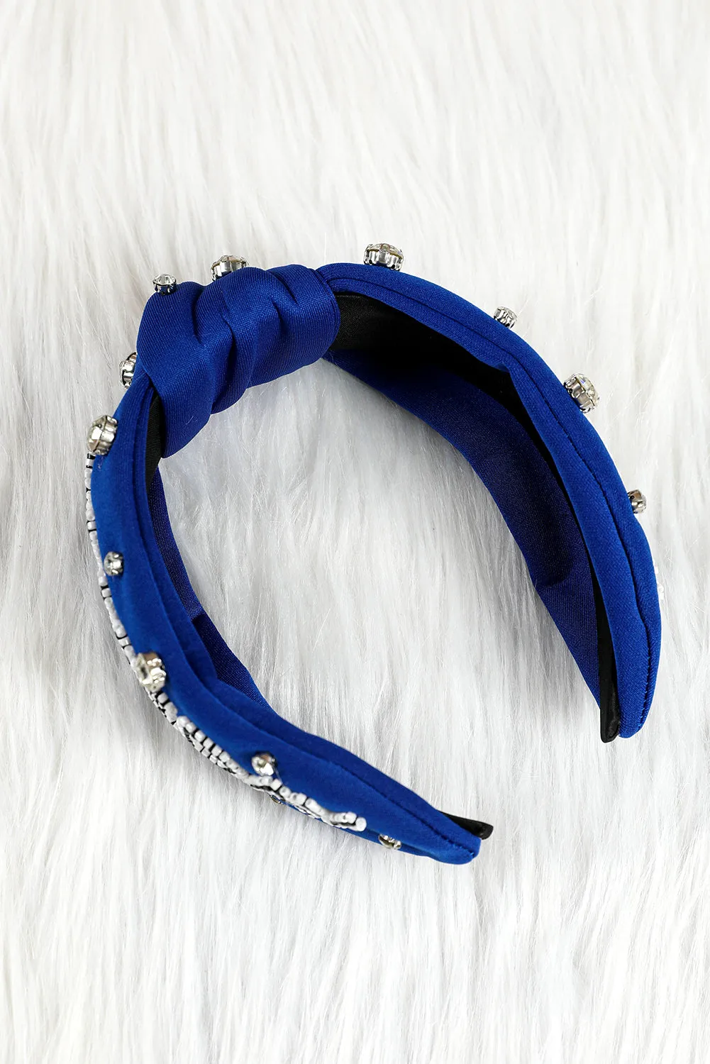 Dark Blue Rhinestone GAMEDAY Pattern Headband