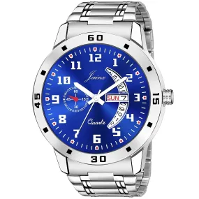 Day & Date Blue Dial Steel Chain Analog Watch - For Men JM395