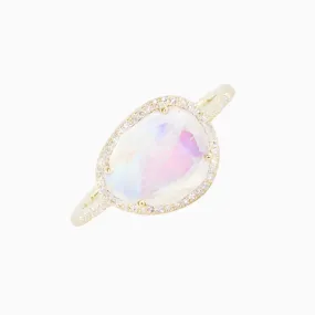 Diamond Moonstone Ring