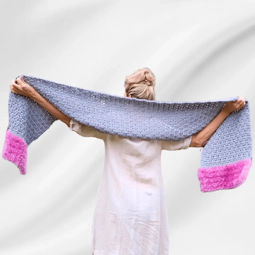 Discover the Secret Stitch with the Orchid Storm Textured Crochet Scarf!