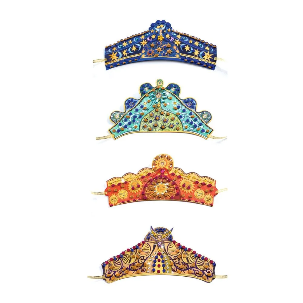 Djeco Do It Yourself, 4 Mosaic Tiaras Enchantresses - Mosaic Kits