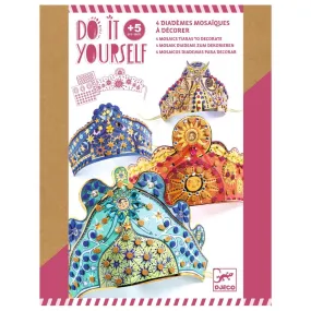 Djeco Do It Yourself, 4 Mosaic Tiaras Enchantresses - Mosaic Kits