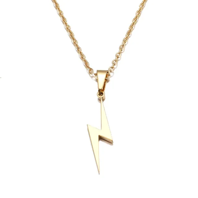 DOTIFI Stainless Steel Necklace Hot Lightning Necklaces For Women Protection Pendants For Girlfriend Gifts Rose Gold Jewelry