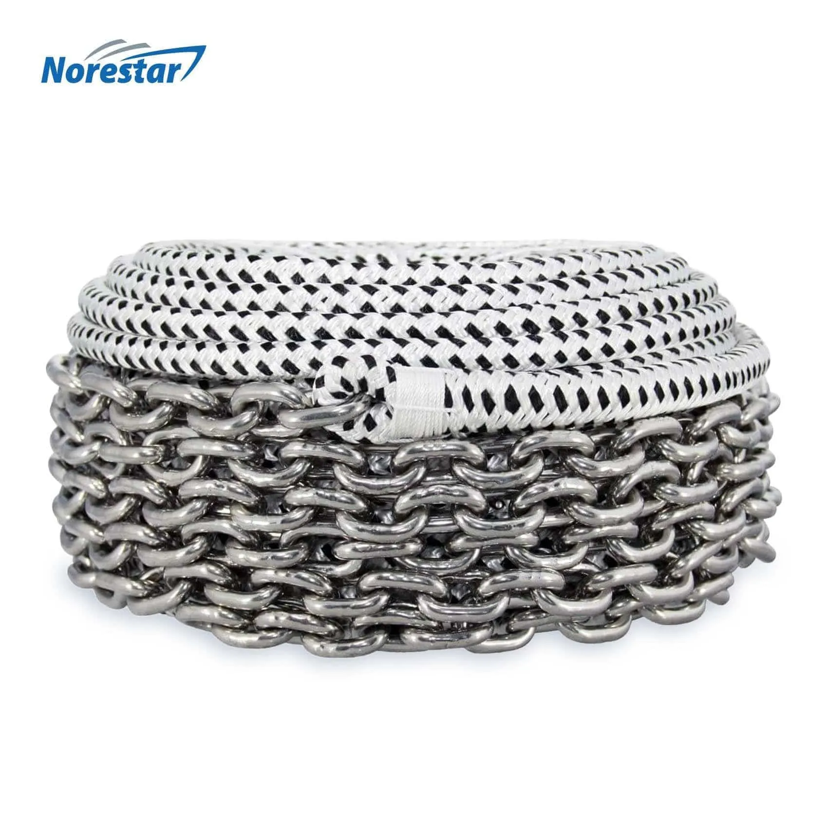 Double-Braided Nylon Windlass Rope & Stainless Steel Chain (Prespliced 1/4" HT G4 Chain)