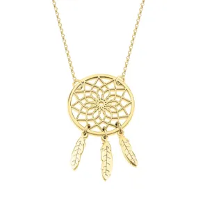 Dreamcatcher Necklace 24k Gold Plated