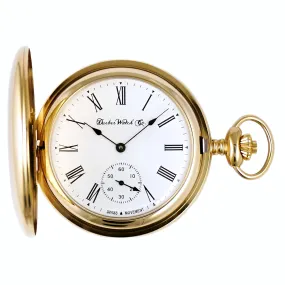 Dueber Model 28 Pocket Watch with Swiss Made Mechanical Movement, Gold Plated Steel Case