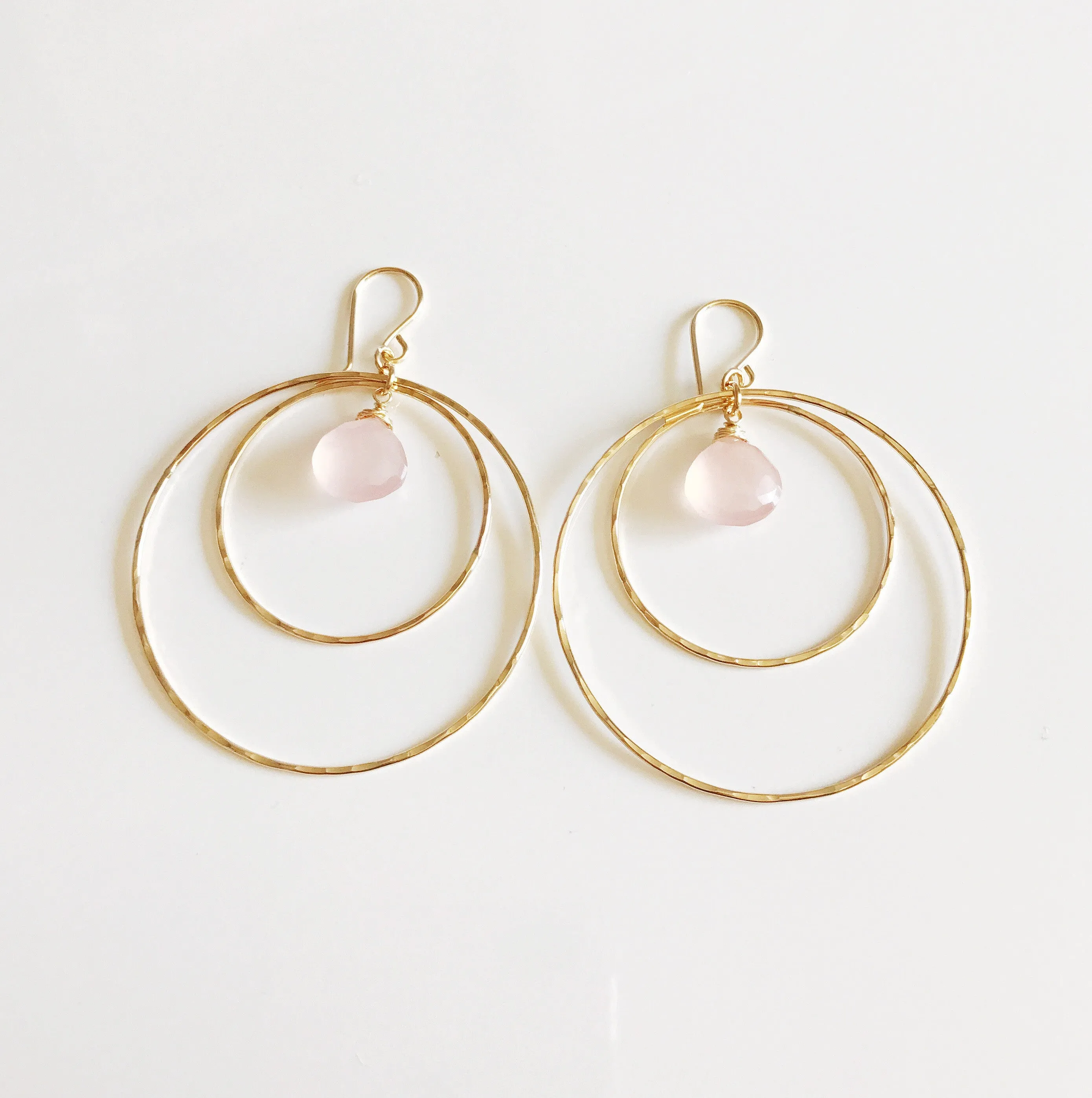 Earrings Rachel - pink chalcedony  (E248)