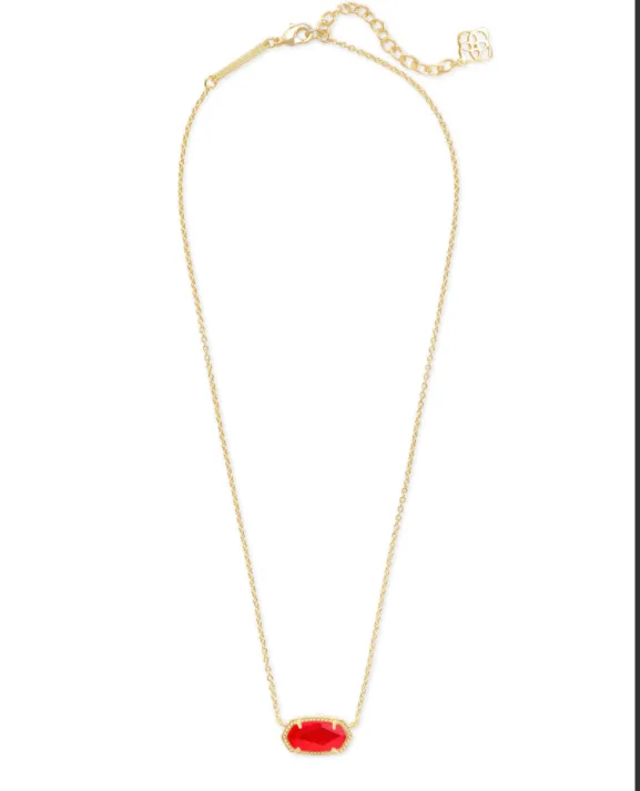 Elisa Gold Pendant Necklace In Red Illusion