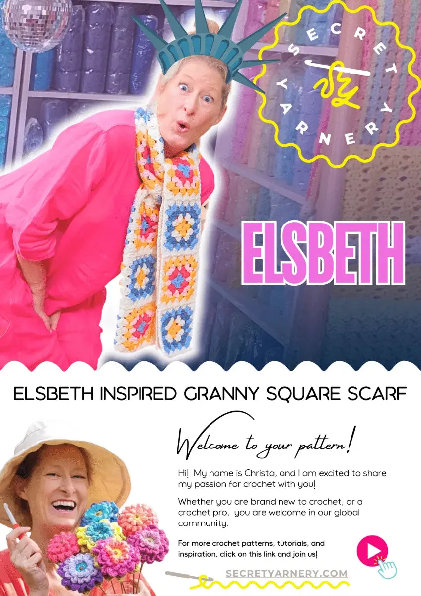 Elsbeth Inspired Granny Square Scarf