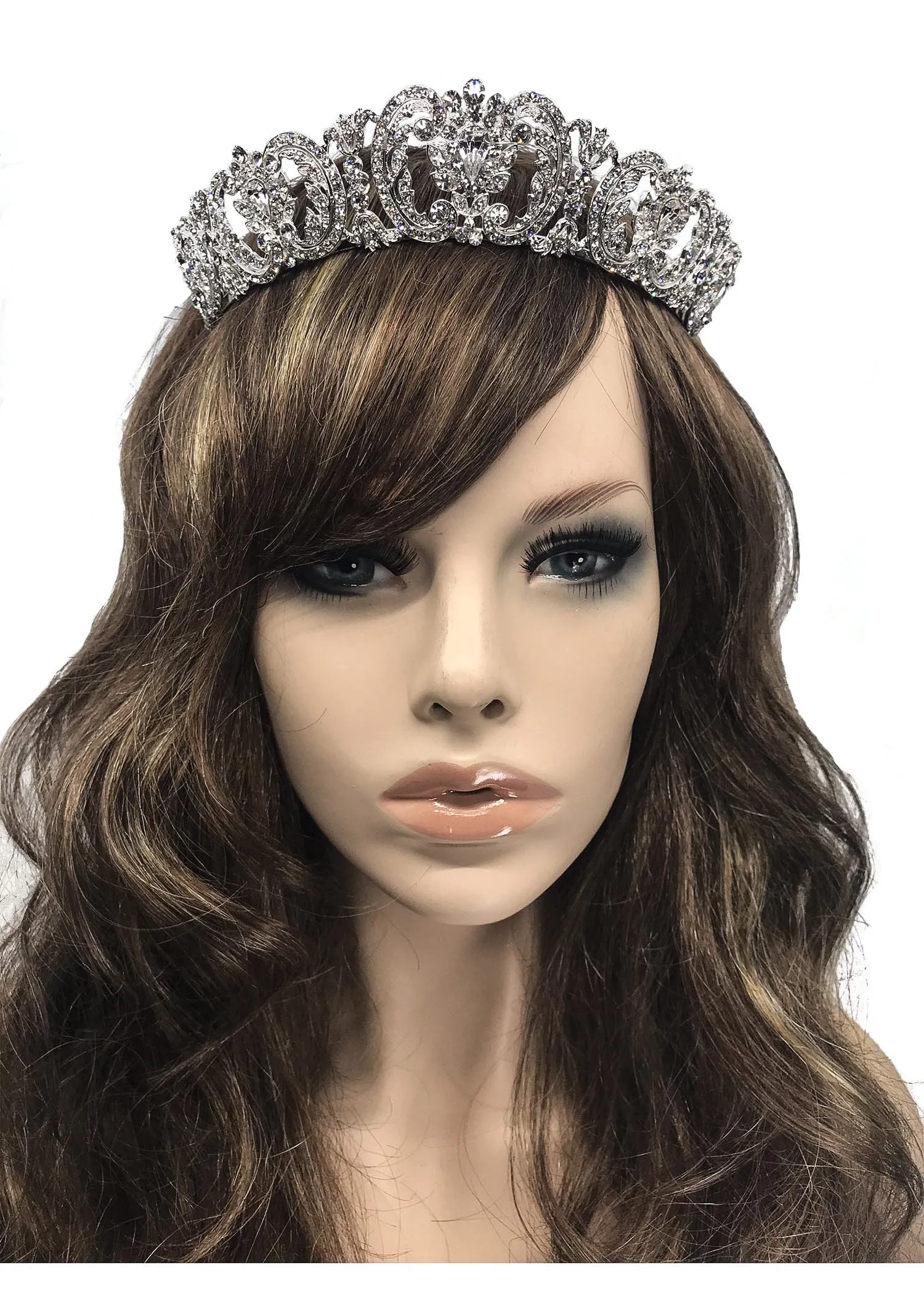 Emilia Vintage Crystal Silver Tiara