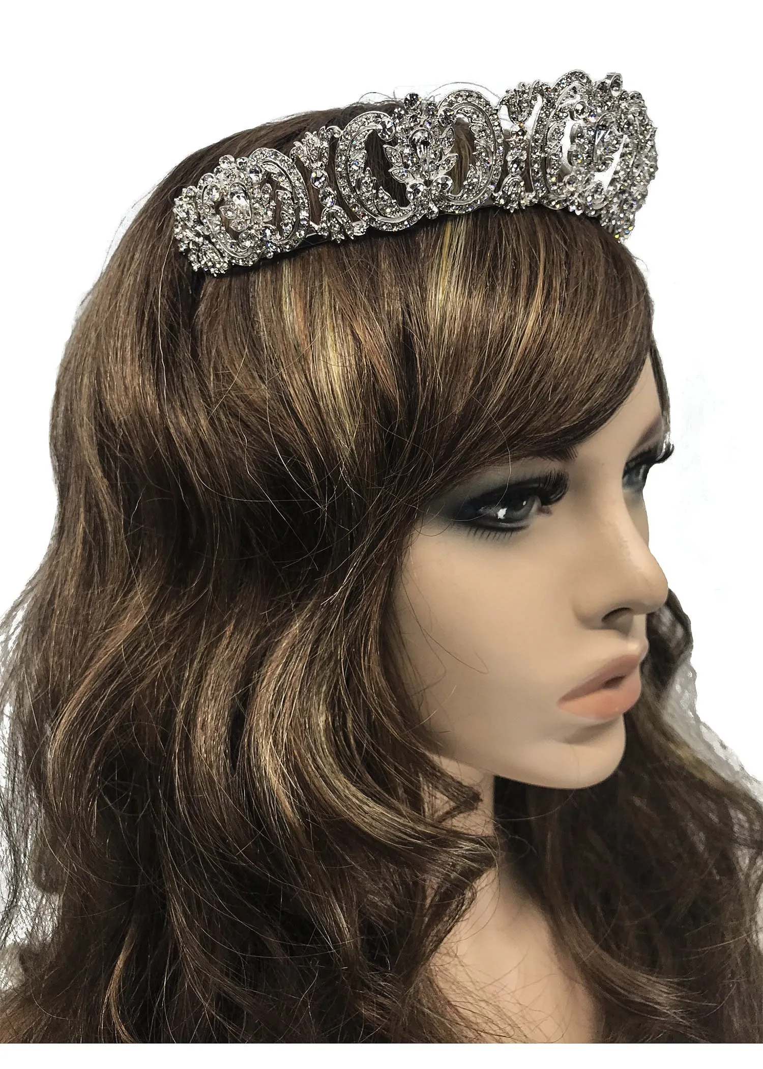 Emilia Vintage Crystal Silver Tiara