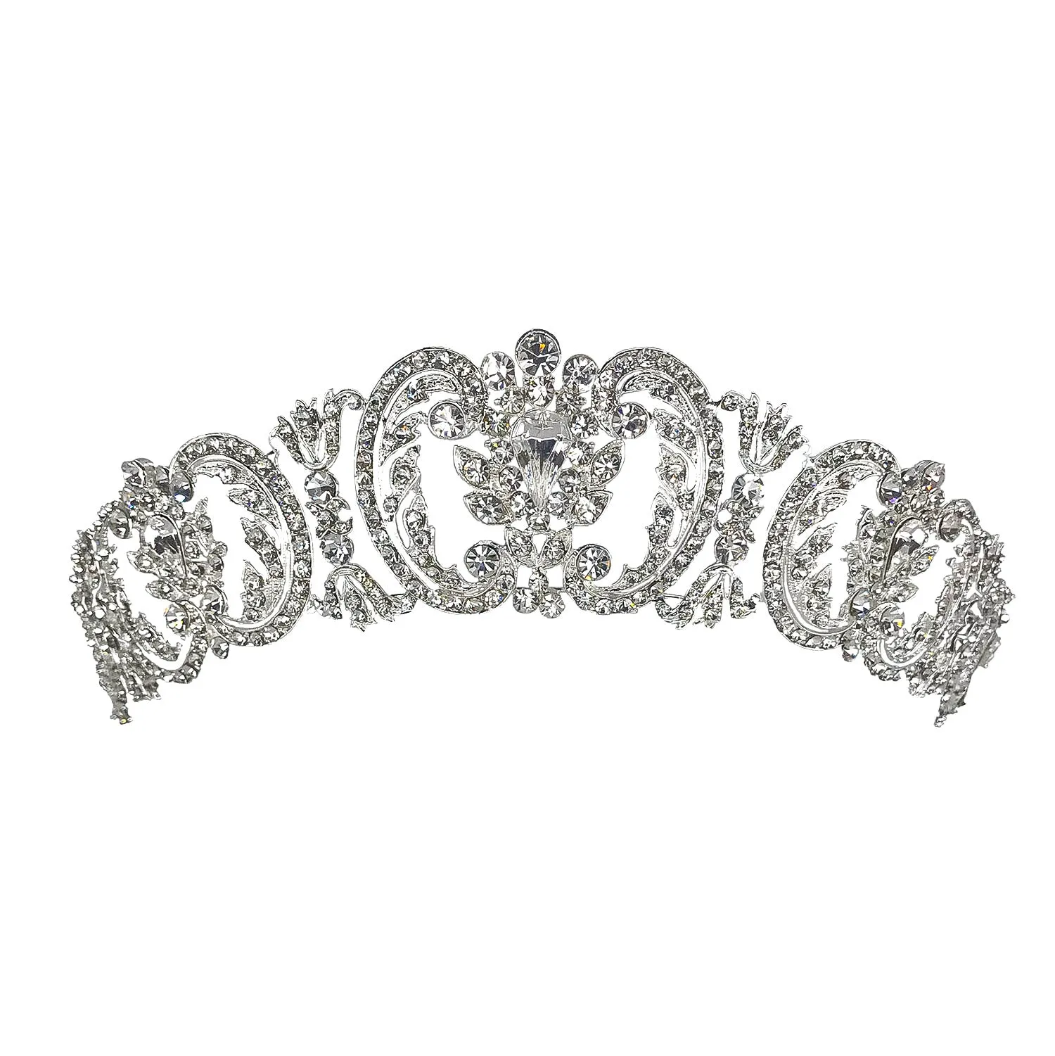 Emilia Vintage Crystal Silver Tiara