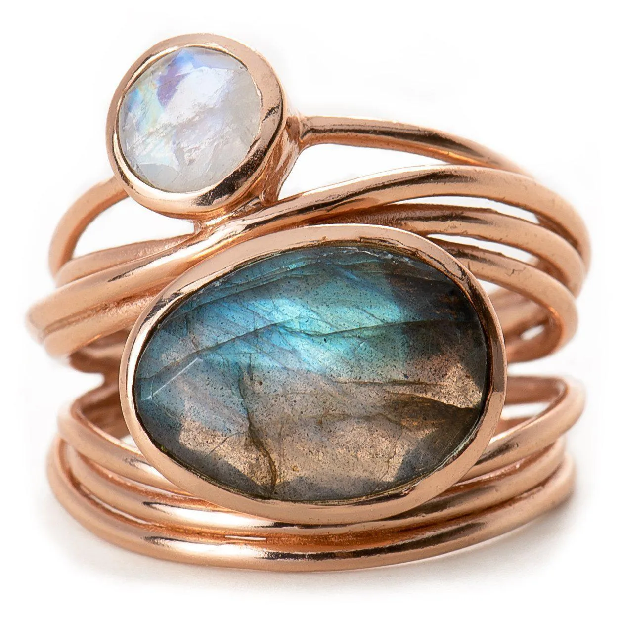 Emmy Ring (Labradorite & Moonstone)