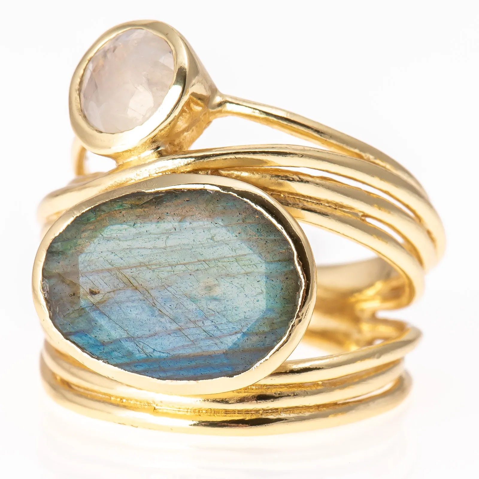 Emmy Ring (Labradorite & Moonstone)