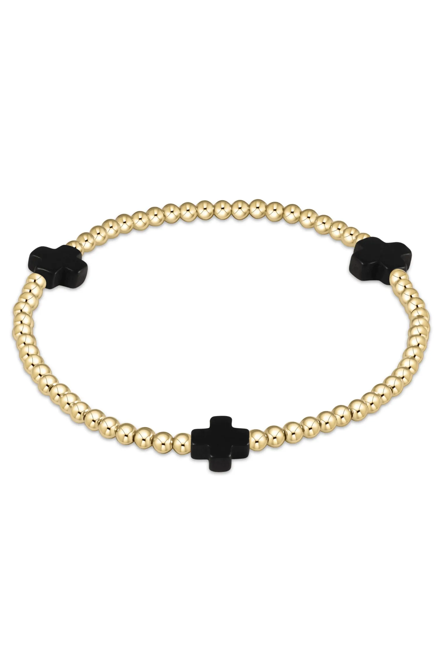 Enewton Signature Cross Gold Pattern 3mm Bead Bracelet