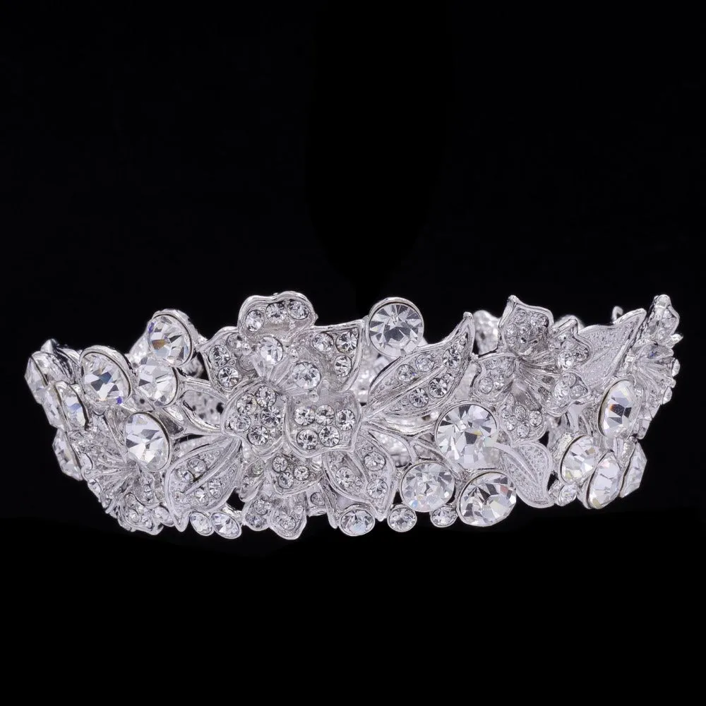 Exquisite Austrian Crystal Round Flower Tiaras Crown SHA8653A