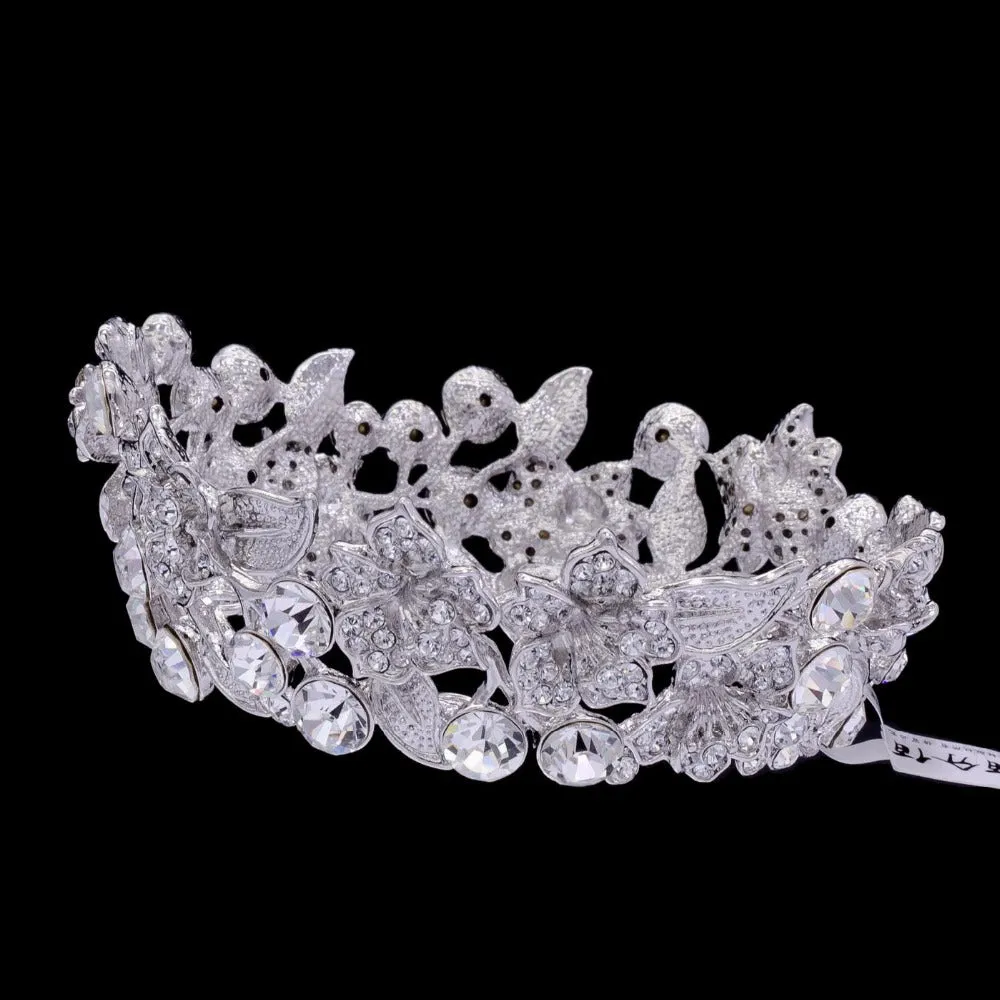 Exquisite Austrian Crystal Round Flower Tiaras Crown SHA8653A