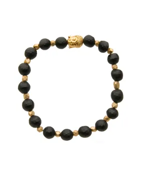 Facet Black Onyx Vermeil 22k Gold Beaded Bracelet