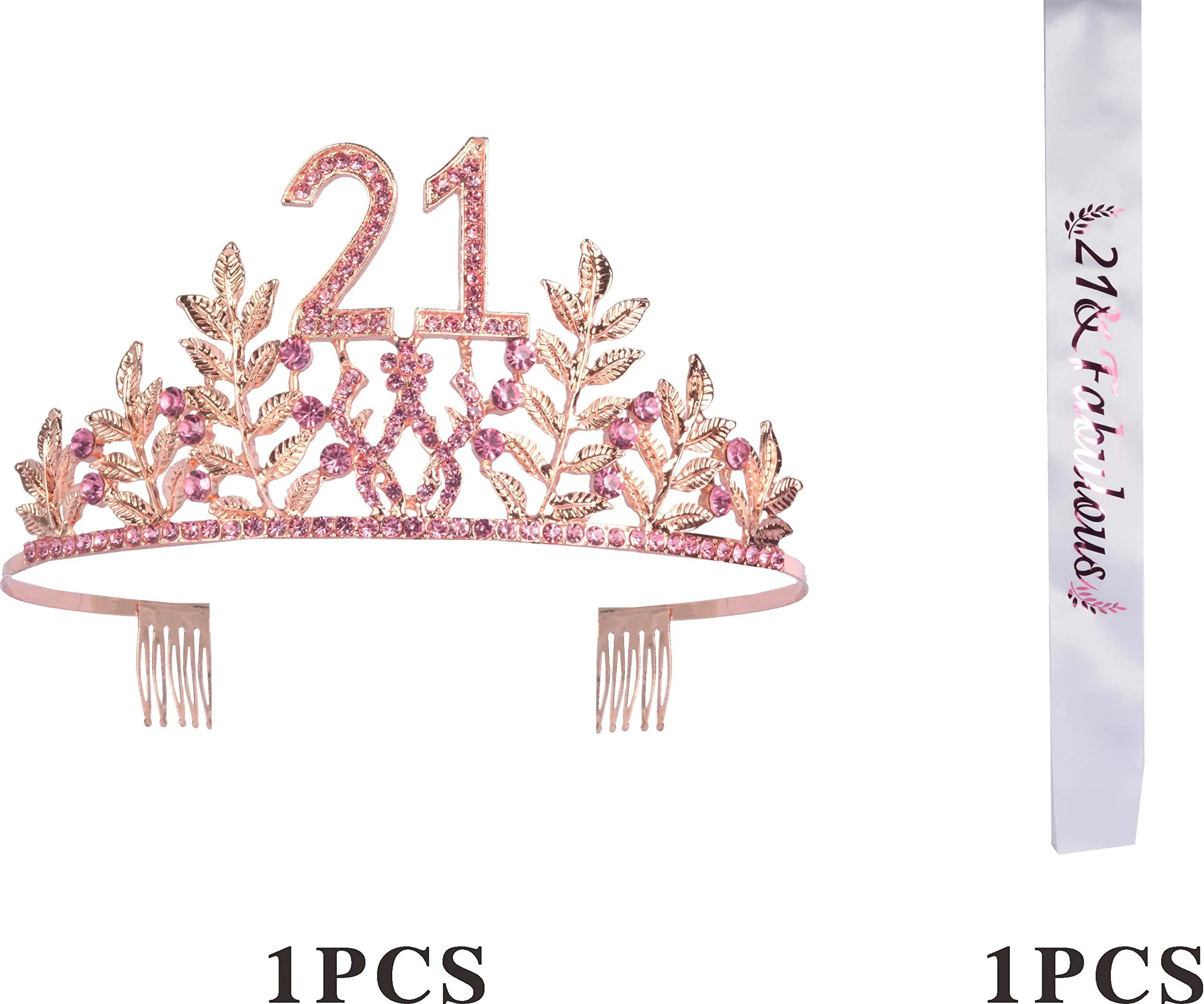 Finally 21 Birthday Sash,21st Birthday Gifts for Women,21st Birthday Crown,21st Birthday