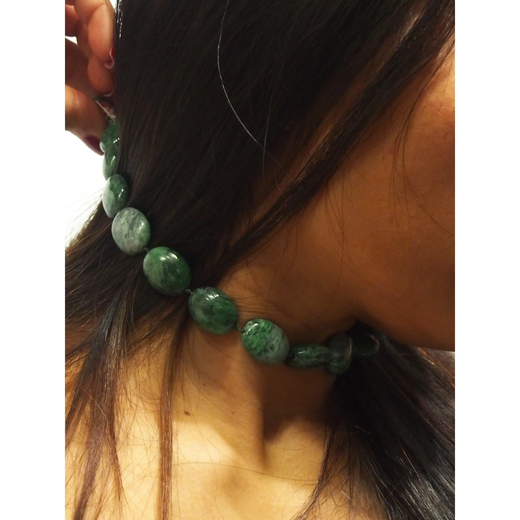 Fine Jade Smooth Oval Strand