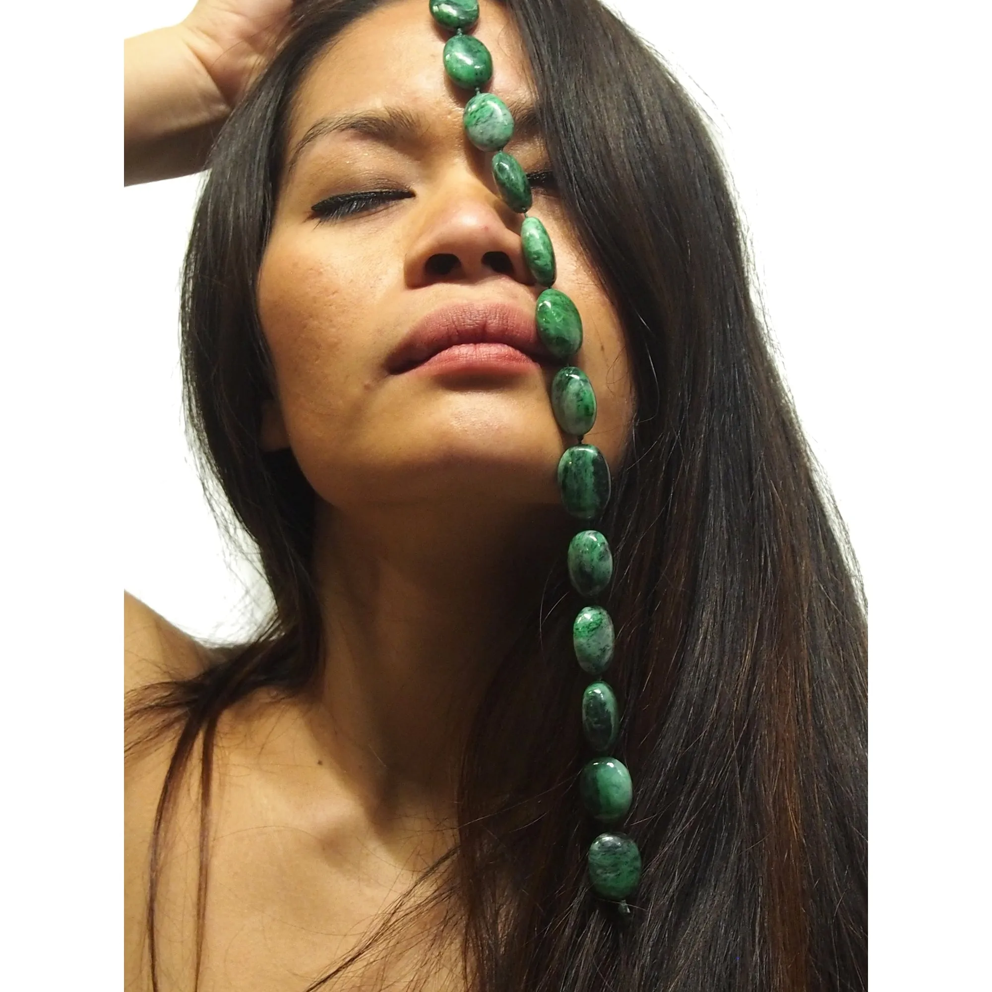 Fine Jade Smooth Oval Strand