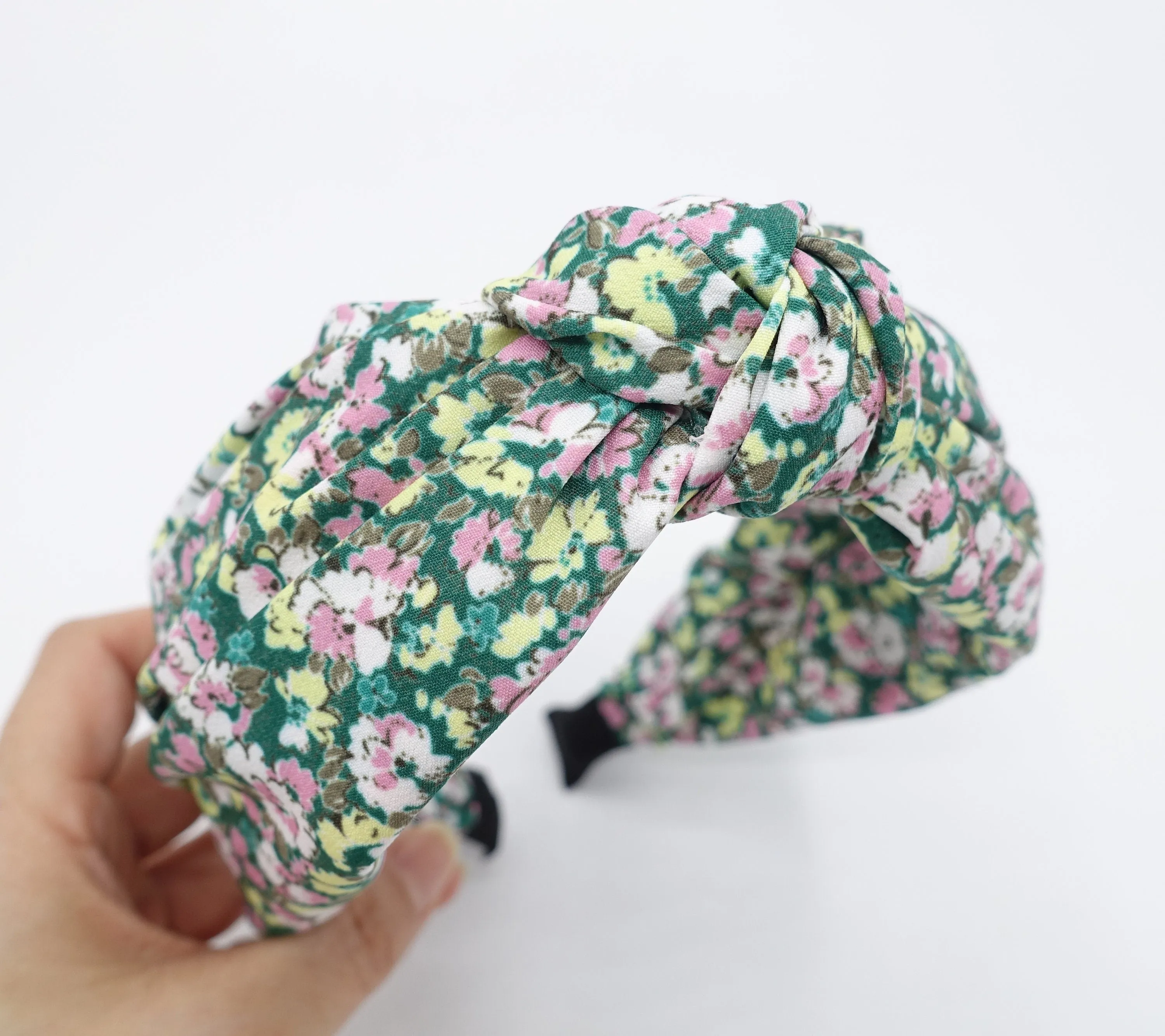 floral knot headband, blossom print headband, top knot headband for women