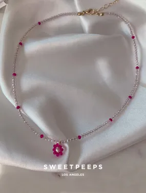 Flower Power Choker (Magenta)