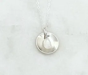 Forged sterling silver necklace with moonstone gemstone