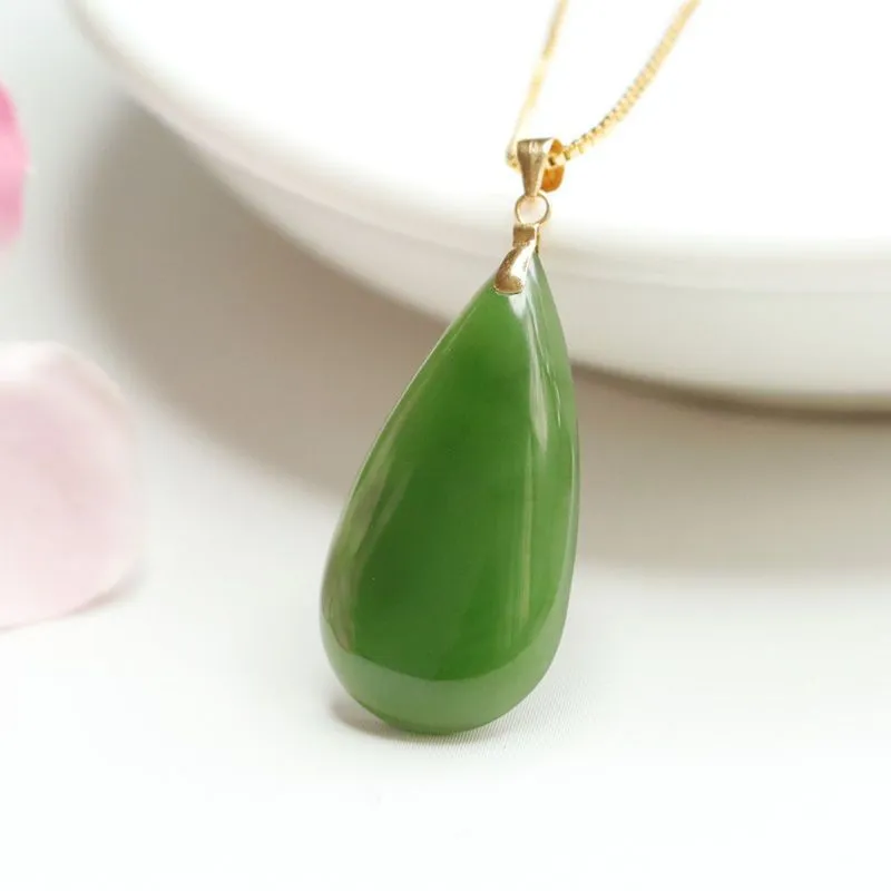 Fortune's Favor Jade Water Drop Necklace