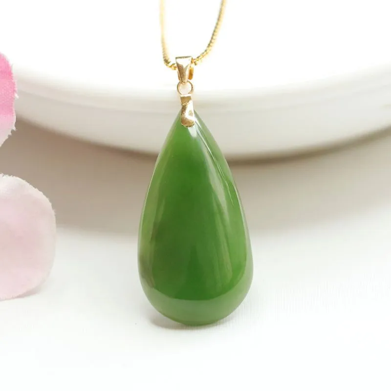 Fortune's Favor Jade Water Drop Necklace