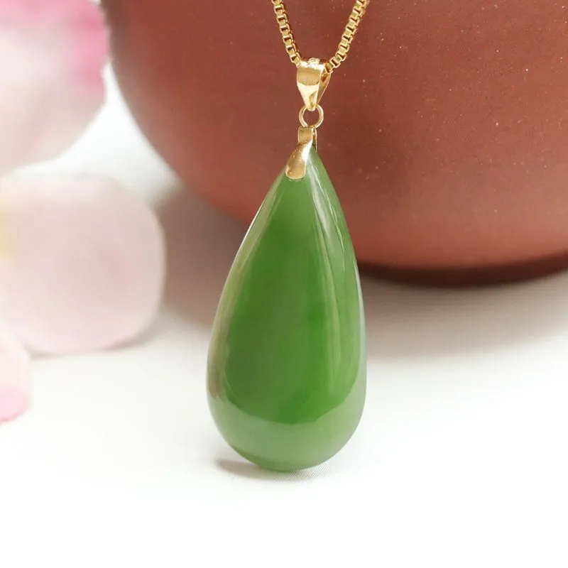 Fortune's Favor Jade Water Drop Necklace