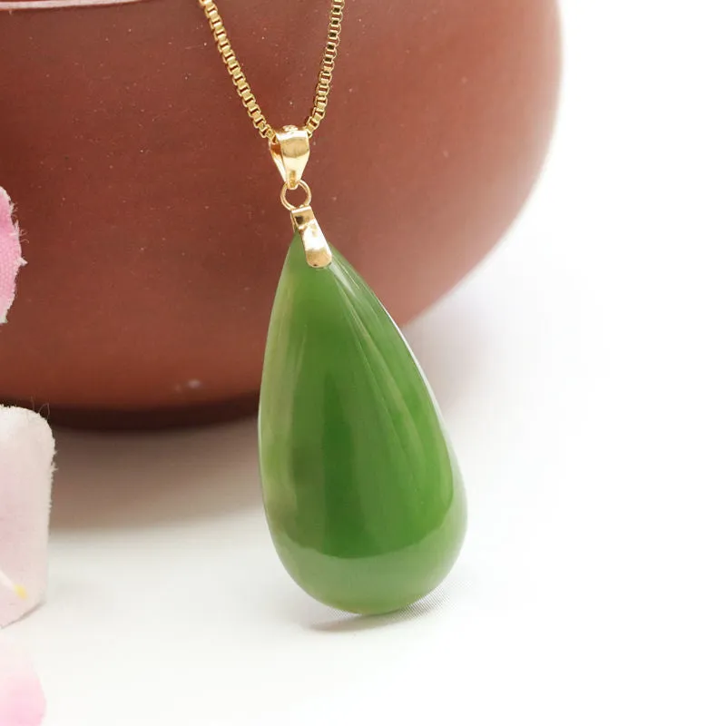 Fortune's Favor Jade Water Drop Necklace