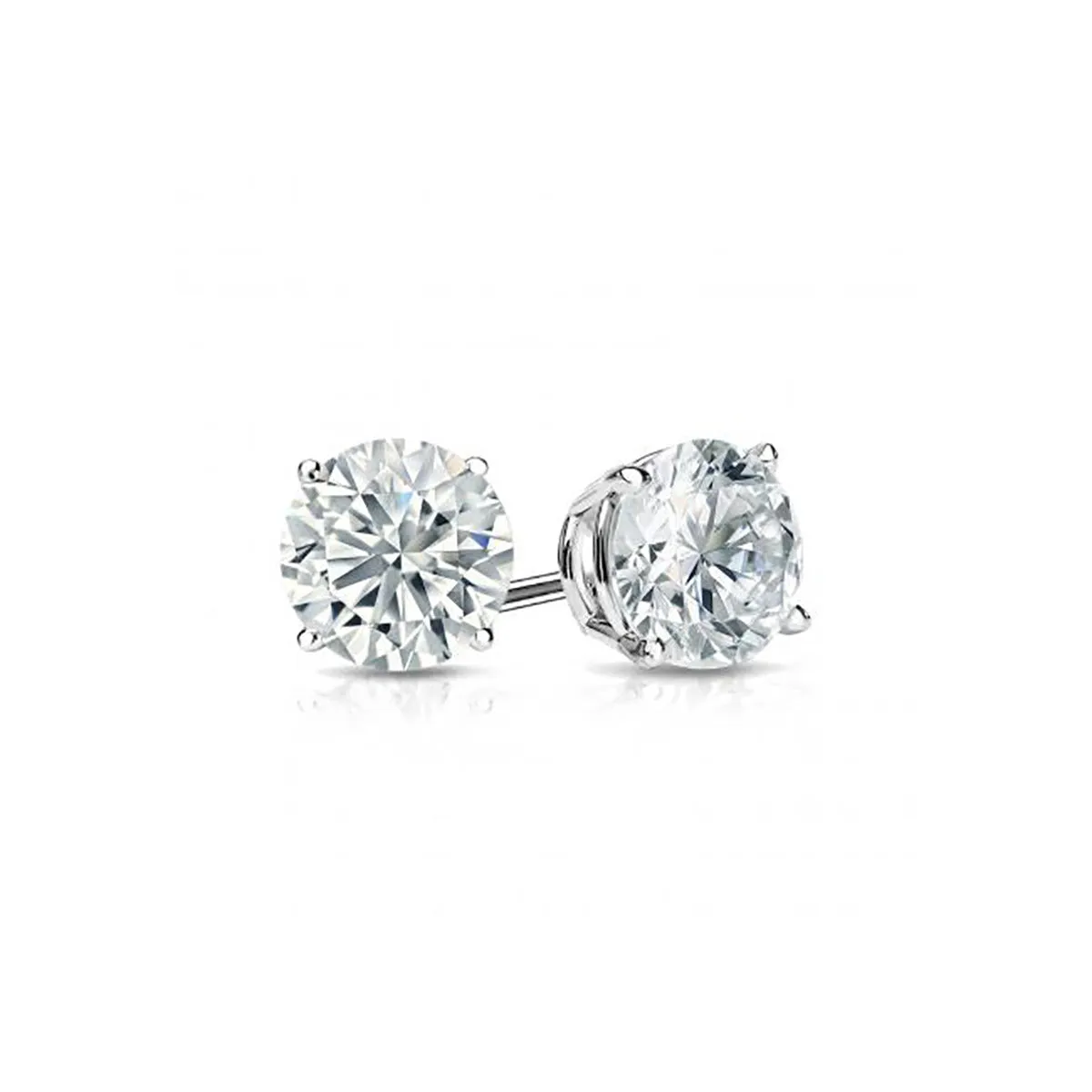 Four-Prong Diamond Stud Earrings