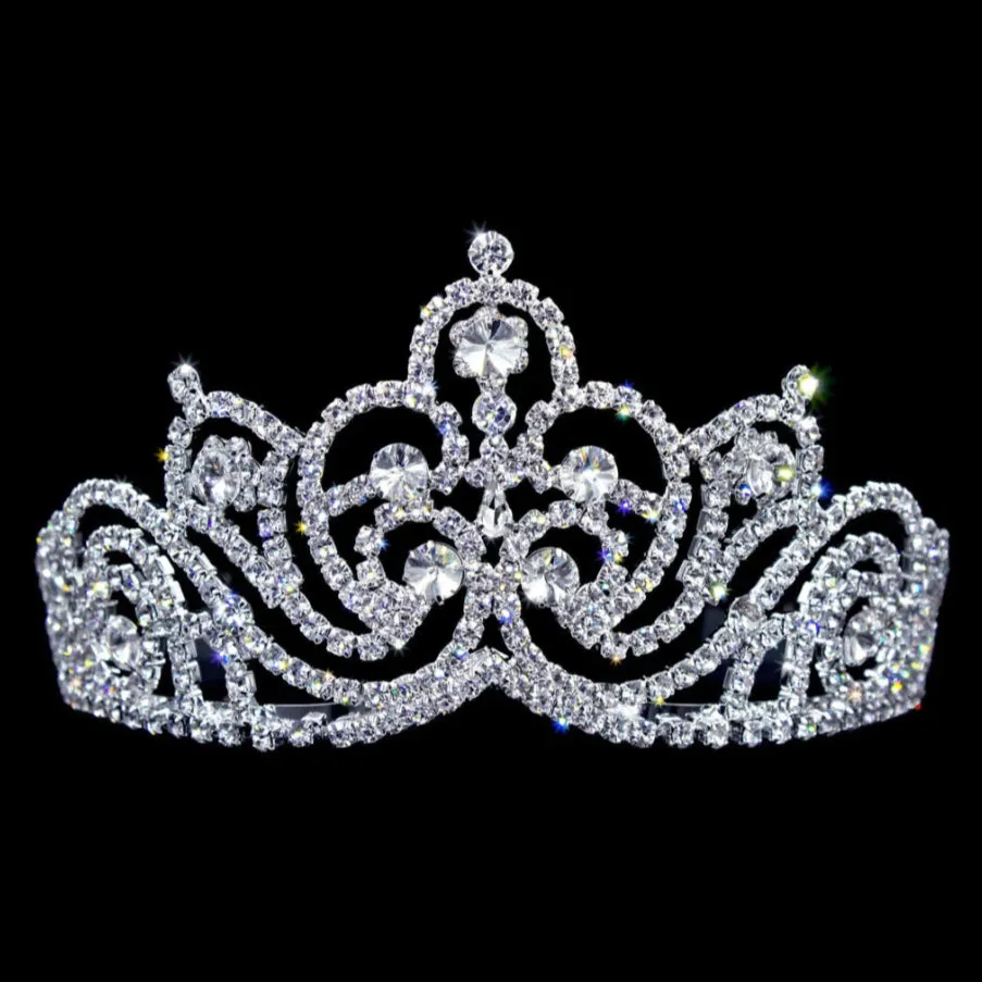 Full and Elegant Crystal Rhinestone Burst Tiara