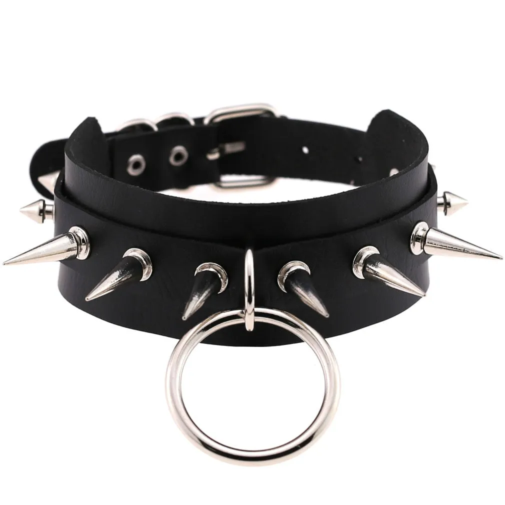 Funki Buys | Necklaces | Women's Punk Harajuku Black PU Leather Choker