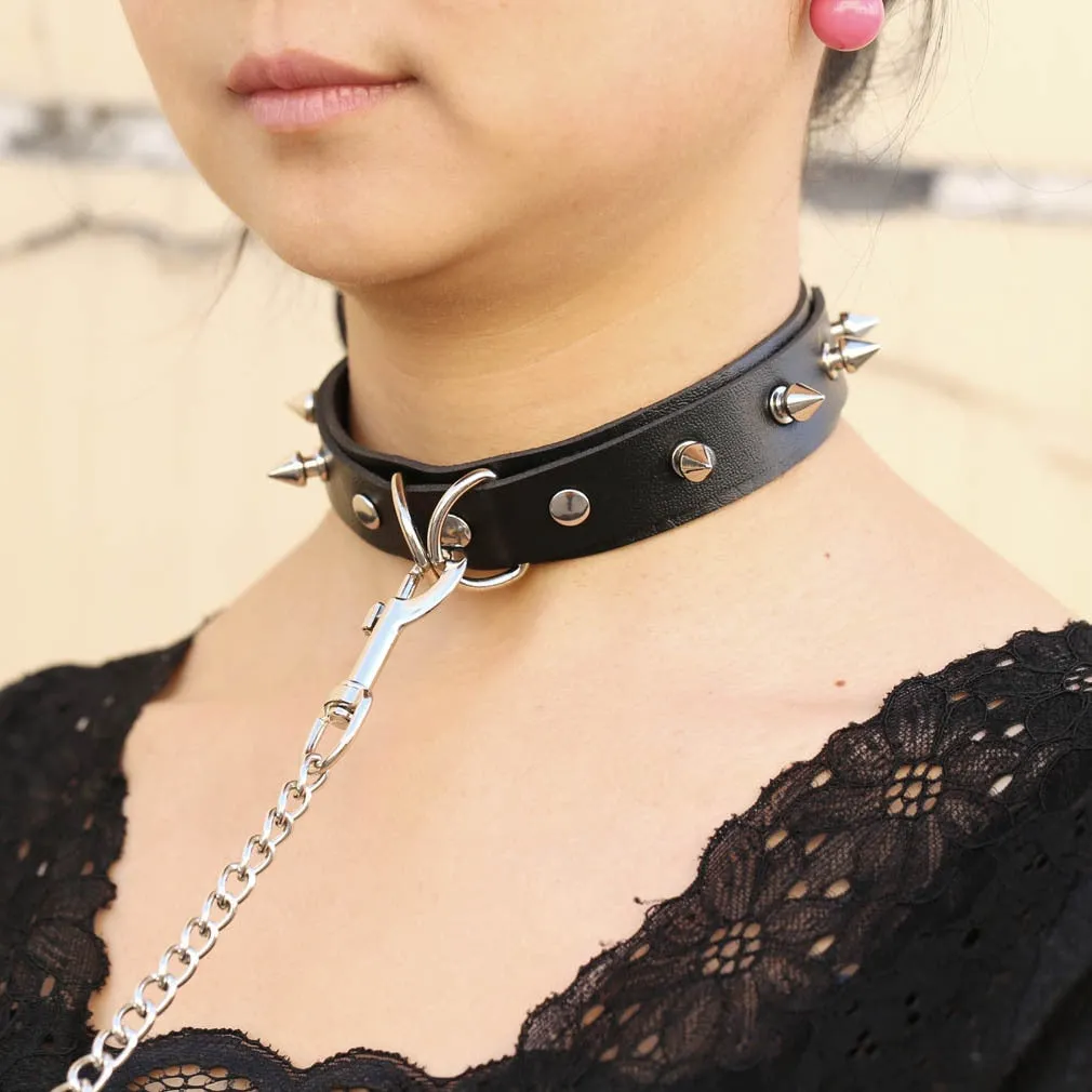 Funki Buys | Necklaces | Women's Punk Harajuku Black PU Leather Choker